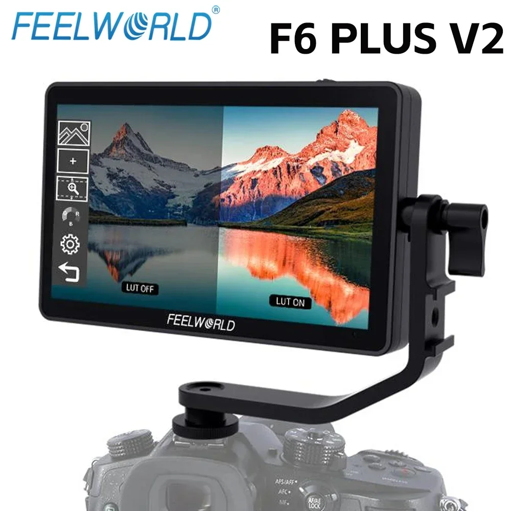 

FEELWORLD F6 PLUS V2 6 Inch on Camera DSLR Field Monitor Touch Screen IPS FHD 1920x1080 Video 4K Monitor for Canon Nikon Camera