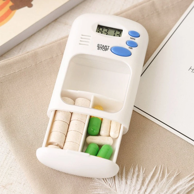 Portable Electronic Digital Pill Box LED Display Timer 2 Compartments...
