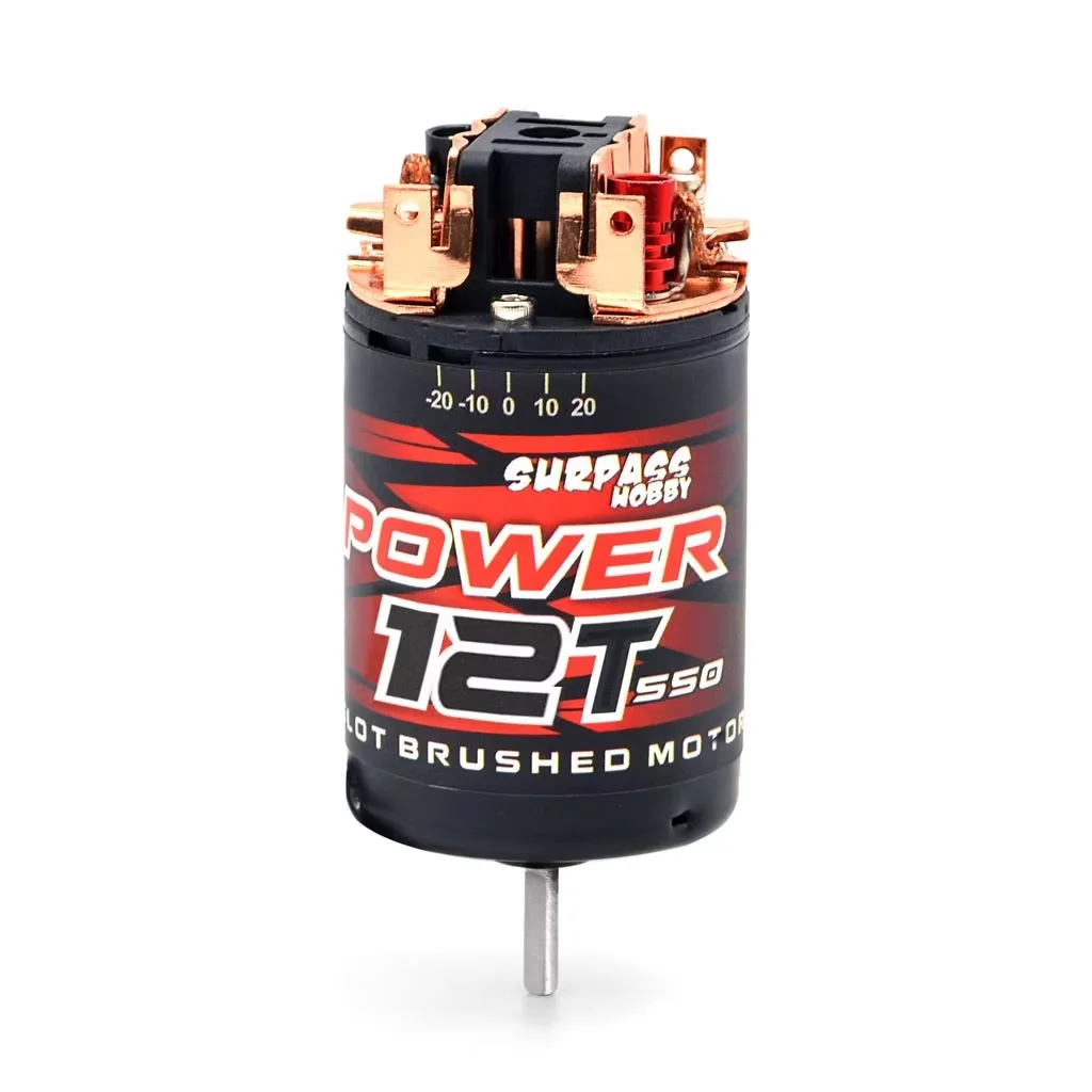SURPASS HOBBY 550 3-Slot Brushed Motor 12T 14T 20T 25T 30T 35T 3.175mm Shaft for 1/10 Traxxas SCX10 RC Crawler KM2 Model Car