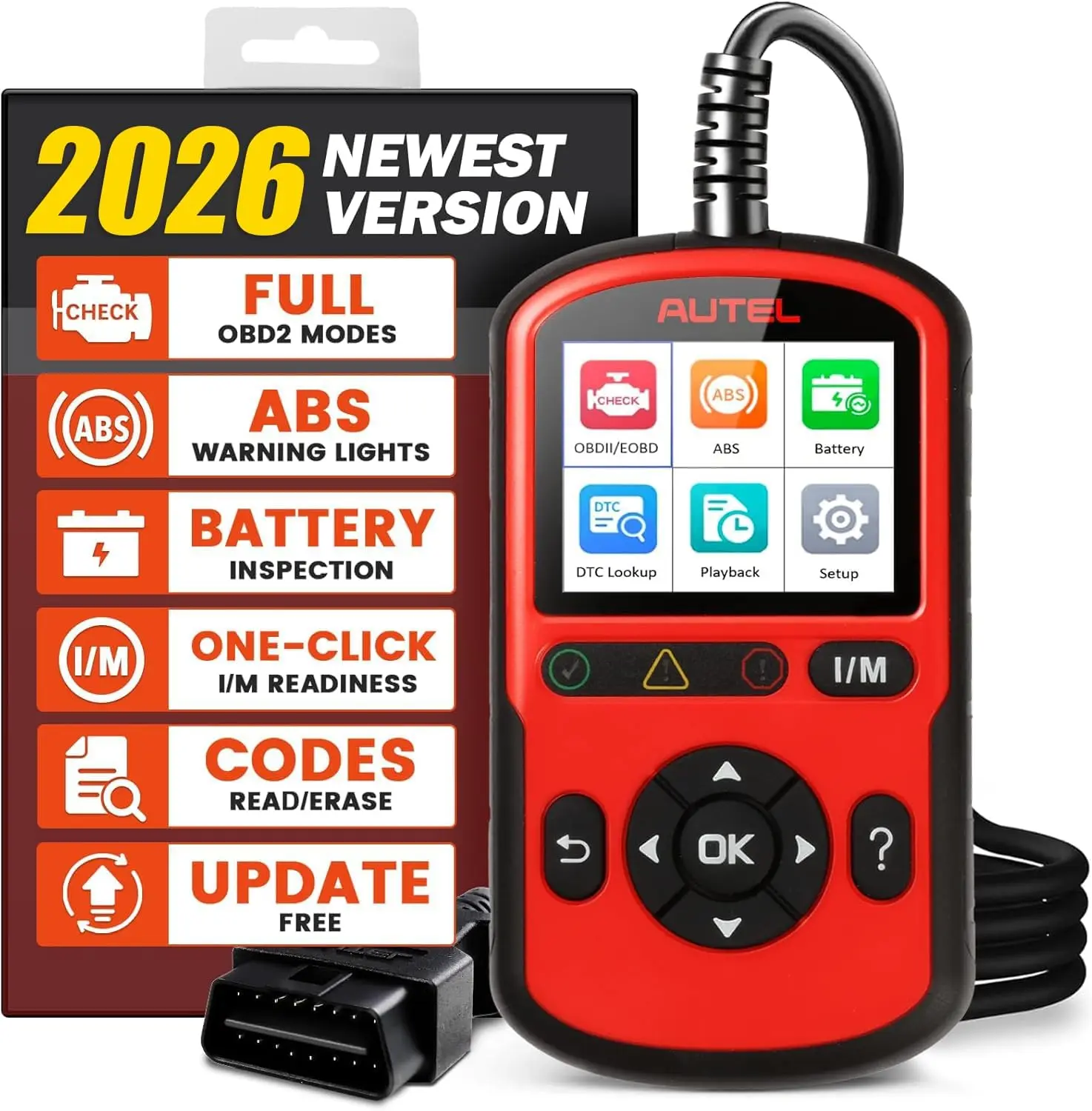 

Upgraded OBD2 Scanner with ABS Code Reader, Battery Test & Live Data for 1996-2020 Vehicles