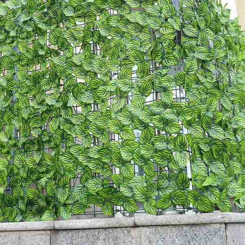 AT35 10Pcs Artificial Plant Fence Green Leaf Fence Panels Privacy Fence Screen For Home Garden Yard Decoration