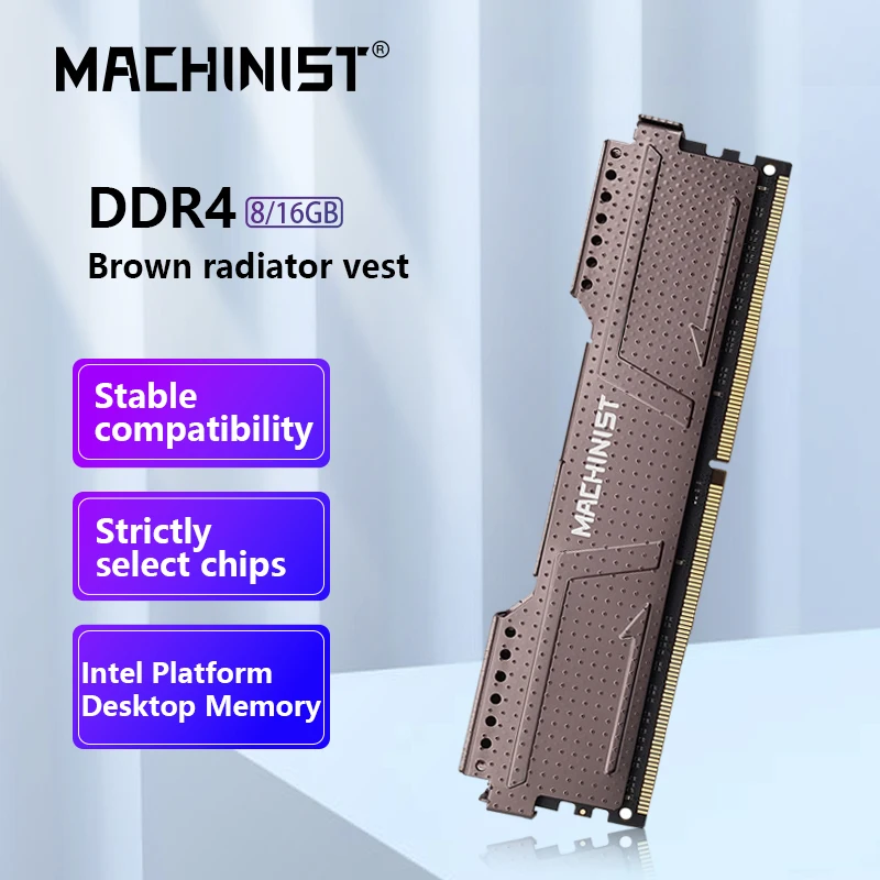 

МАШИНИСТ DDR4 RAM 8 ГБ 16 ГБ 2133 МГц 2666 МГц 3200 МГц DRAM DIMM Память 288-контактный Медно-коричневый RAM 8 ГБ 16 ГБ