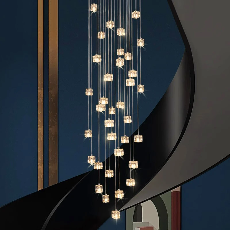 Modern home decoration crystal chandelier, stair Pendant lamp, living room Pendant lights, interior lighting