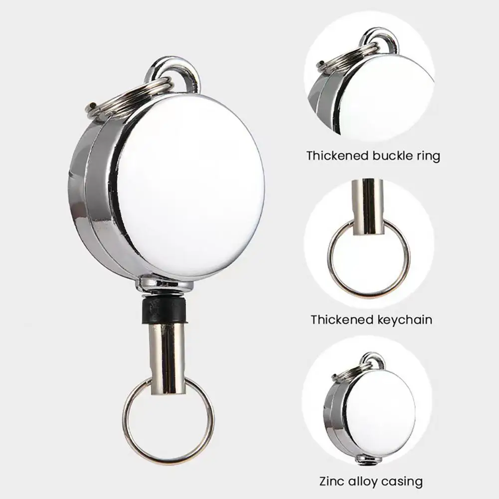 Mini Retractable Buckle Anti-lost Pull Buckle Mini Retractable Keychain Heavy Duty Alloy Key Ring Holder Portable Lightweight