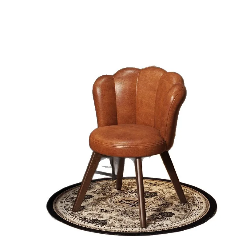 

Medieval dressing chair rotatable makeup girls bedroom dresser back chair retro stool light luxury
