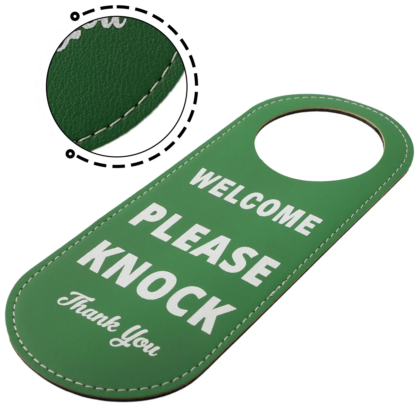 Bulletin Board Leather Double-sided Door Sign Do Not Disturb Please Knock Signs Door Knobs Meeting Room Door Hanger Tags Label