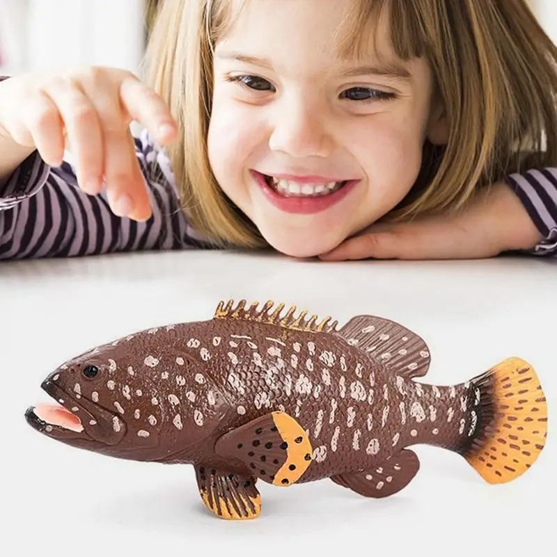 

Simulated Marine Sea Realistic Fish Simulated Grouper Figurine Realistic Grouper Figurine Detailed Sealife Model Fun Play Toy