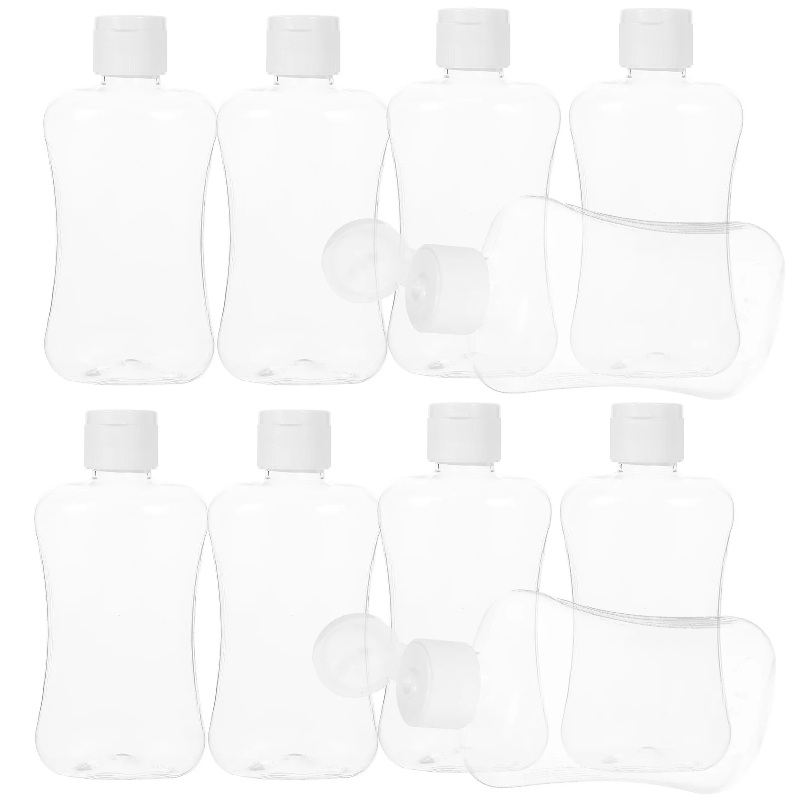 10pcs Flip Top Bottles 200Ml Refillable Empty Travel Toiletries Containers Dispenser For Shampoo Body Wash Lotion