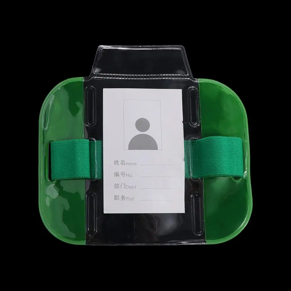 

Solid Color Casual PVC Men Card Bag Women Transparent Elastic Arm Band Credit Card Case ID Badge Holder Photo Armband