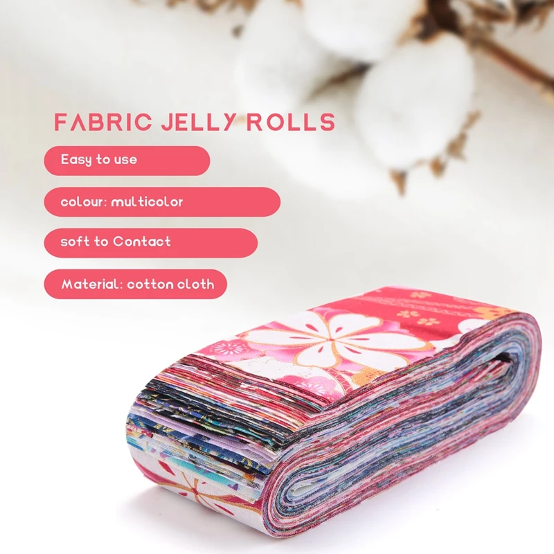 40 PCS Jelly ROLL ผ้าฝ้ายผ้าแถบ Quilting DIY เย็บผ้าหัตถกรรม Bundle Patchwork อุปกรณ์ 6.5X50 ซม.