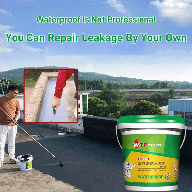 1kg Waterproof Leak-trap Glue Roof Waterproof Liquid Membrane Polyurethane Environmental Protection Coating Strong Adhesive Glue