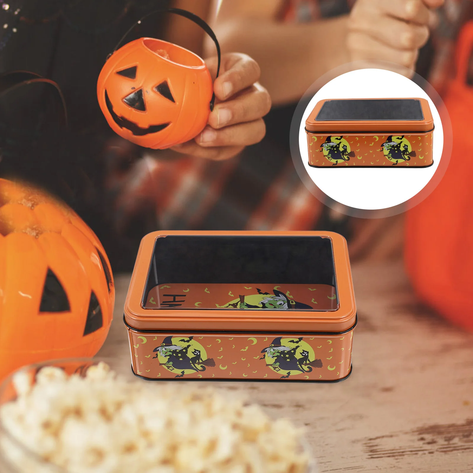 

Empty Box Candy Biscuits Tin Child Christmas Iron Halloween Cookie Jars