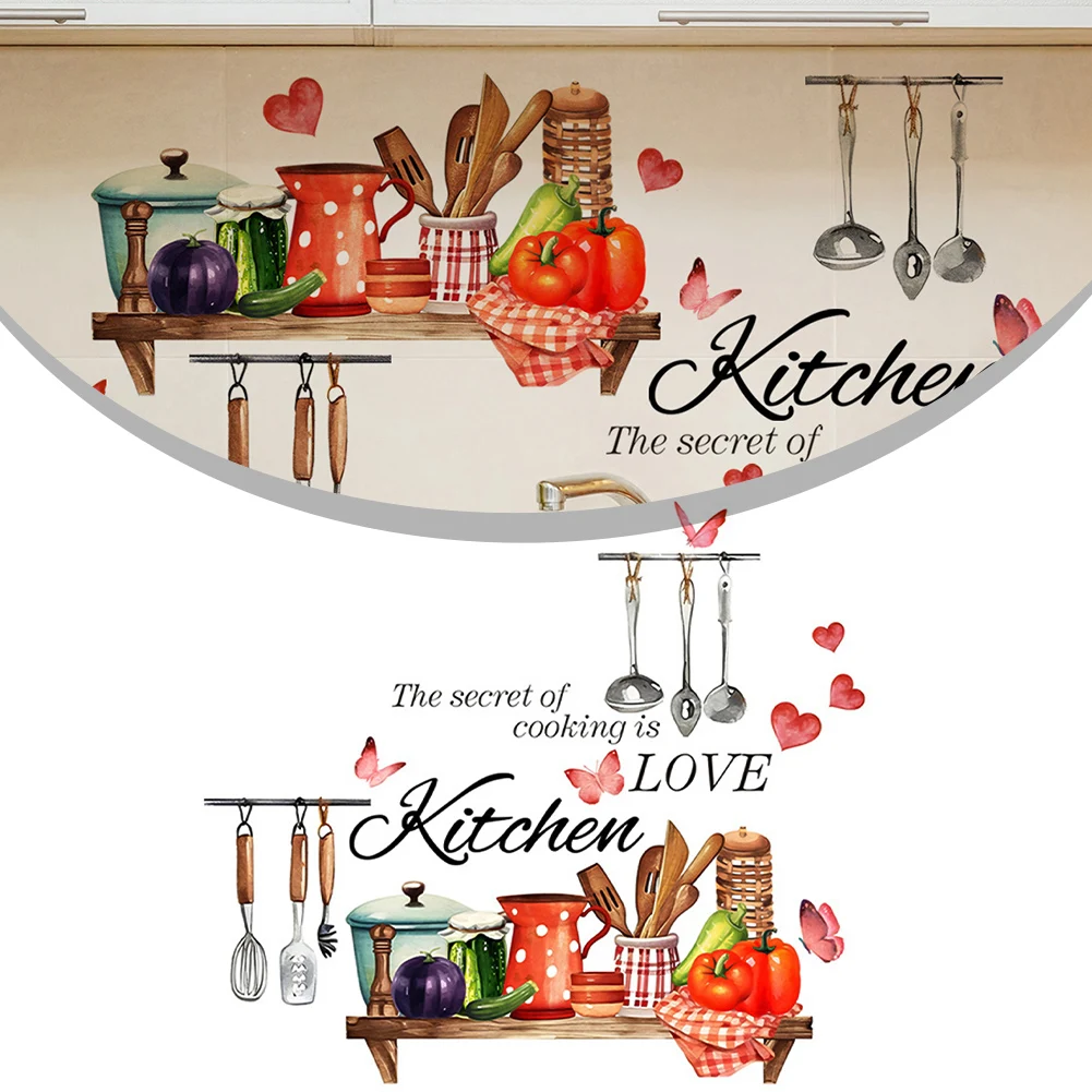 Cook Utensils Decals Kitchen Wall Stickers Home Decoration Adhesive Backing Easy To Apply Magical Space Removable