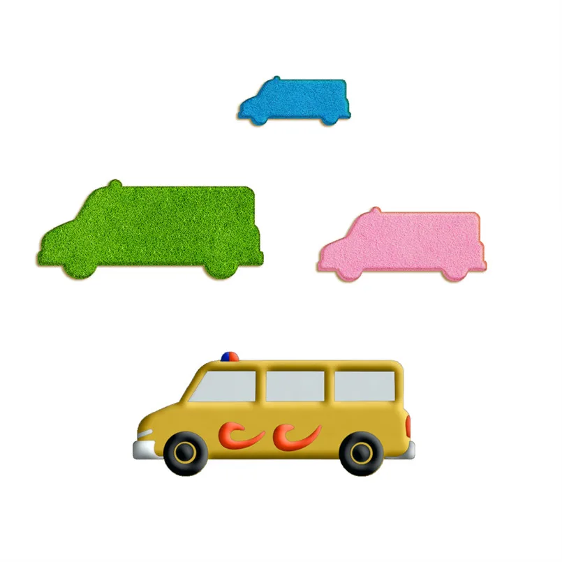 Four Specifications Cartoon Transportation Tools,School Bus,Plastic Molds,Cake Fondant Tools,Cookie Sushi Cutters