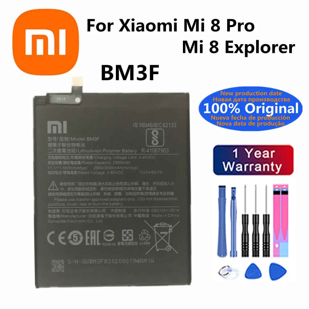 

3000 мАч 100% оригинальный аккумулятор BM3F для Xiaomi Mi 8 Explorer 8 Explore / Mi 8 Pro 8Pro Mi8 pro Explorer телефонные аккумуляторы + Инструменты