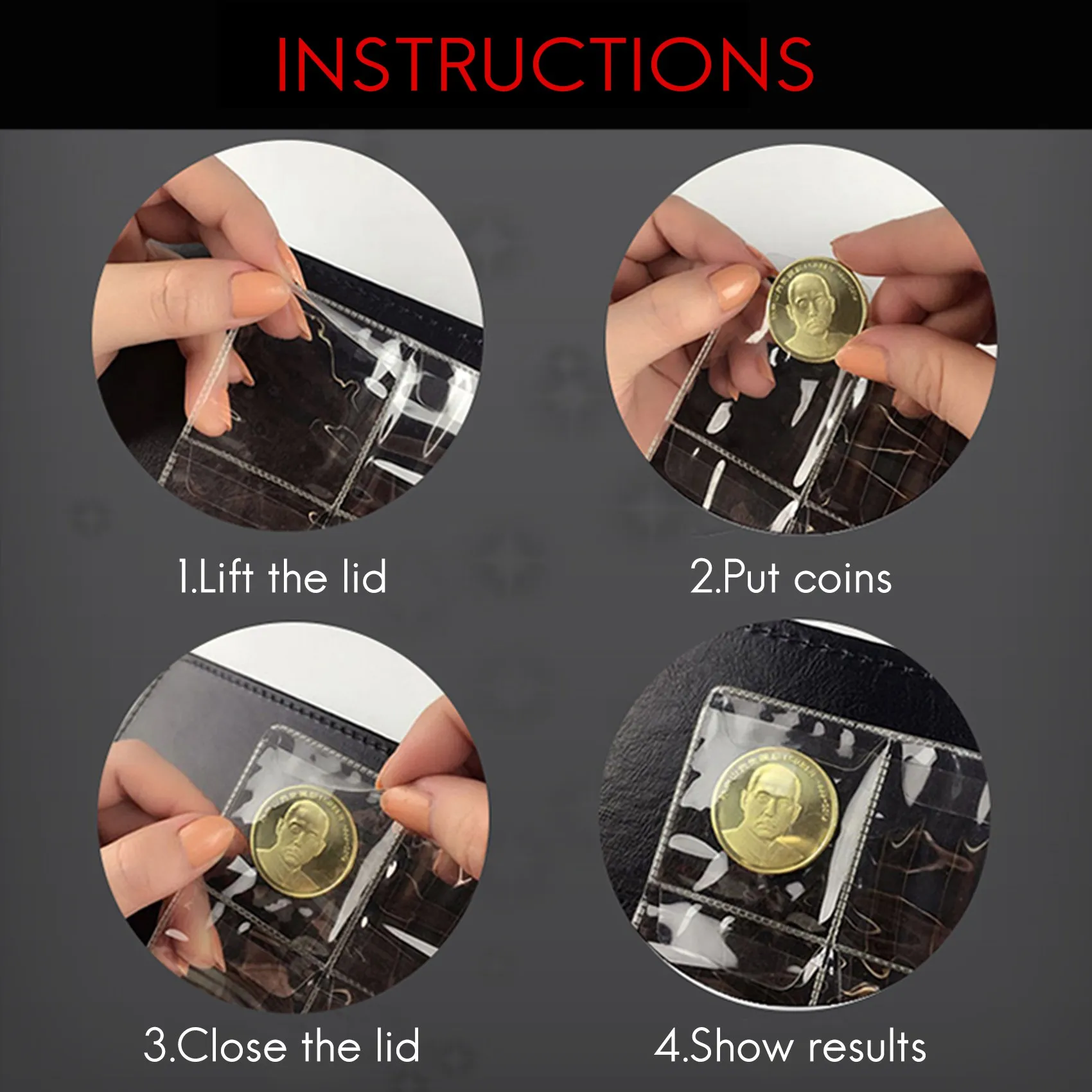 AM-10 PCS 42 Pockets Clear Coin Holders Folder Sheets Storage Cash Money Collection Album Creative PVC Albums Collecting