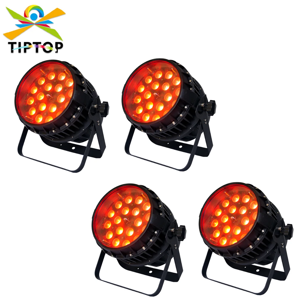 

Freeshipping 4 Unit 18x18W Zoom RGBWA UV 6IN1 Led Wall Washer Light High Power Waterproof Toughened Glass IP65 6 Color Par 64 Ca