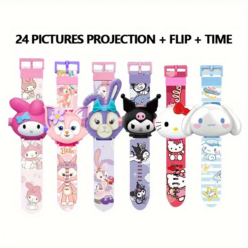 Sanrio projection Watch Cartoon Creativity Watch Suitable for Girls Birthday Gift Student Prize