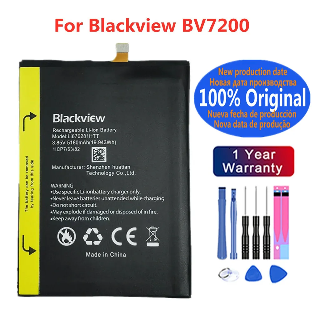 New 100% Original Battery For Blackview BV7200 A5 A8 MAX A9 A20 E7 E7S BV2000 BV4000 Pro BV5000 Mobile Phone Batteria