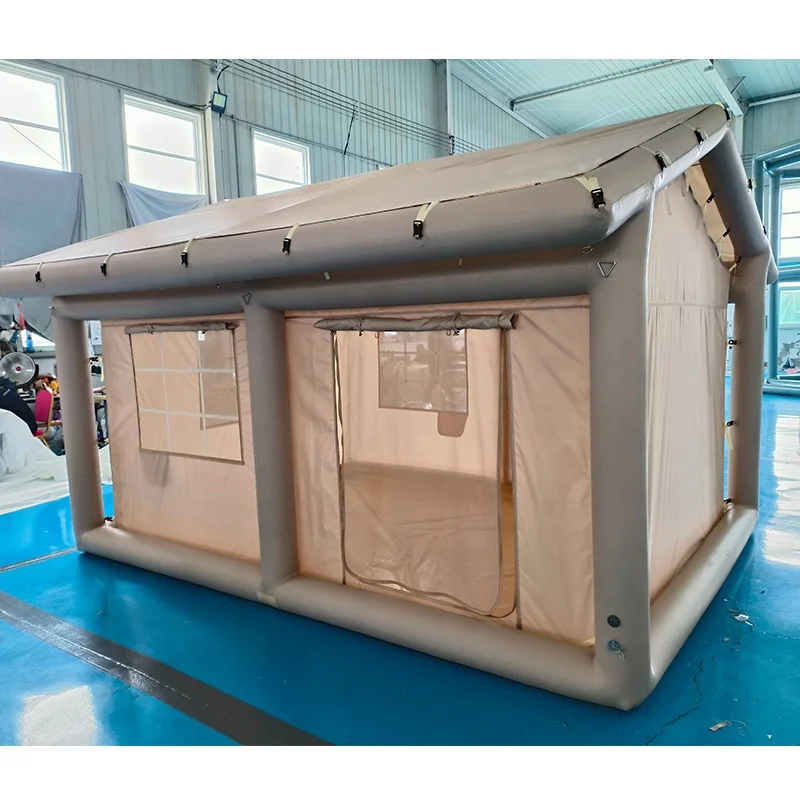 Luxury 4-season inflatable camping tent with Oxford fabric quickly and automatically opens 12-18m ² area, 6-8 people