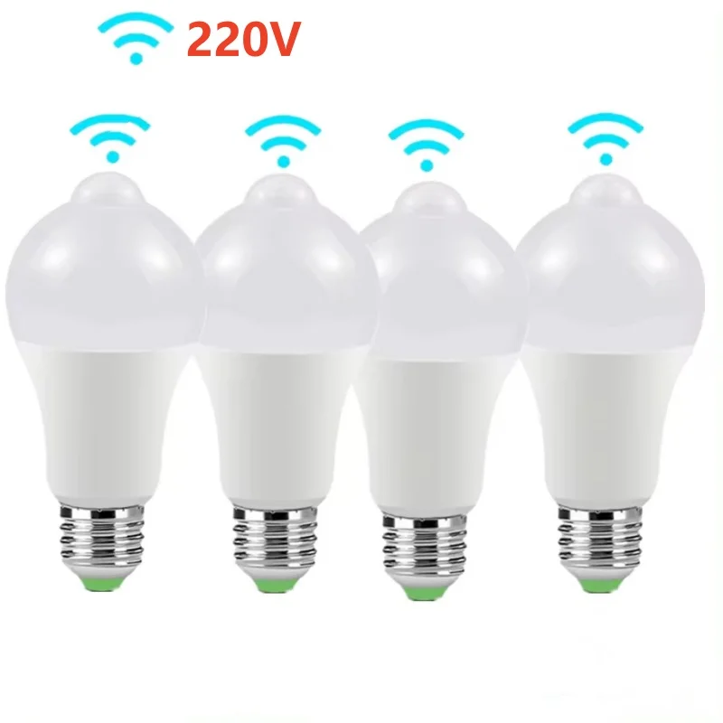 

1pcs E27 LED PIR Motion Sensor Bulb AC220V 9W 12W 15W 18W 20W Auto ON/OFF Night Light For Living Room Home Parking Lighting