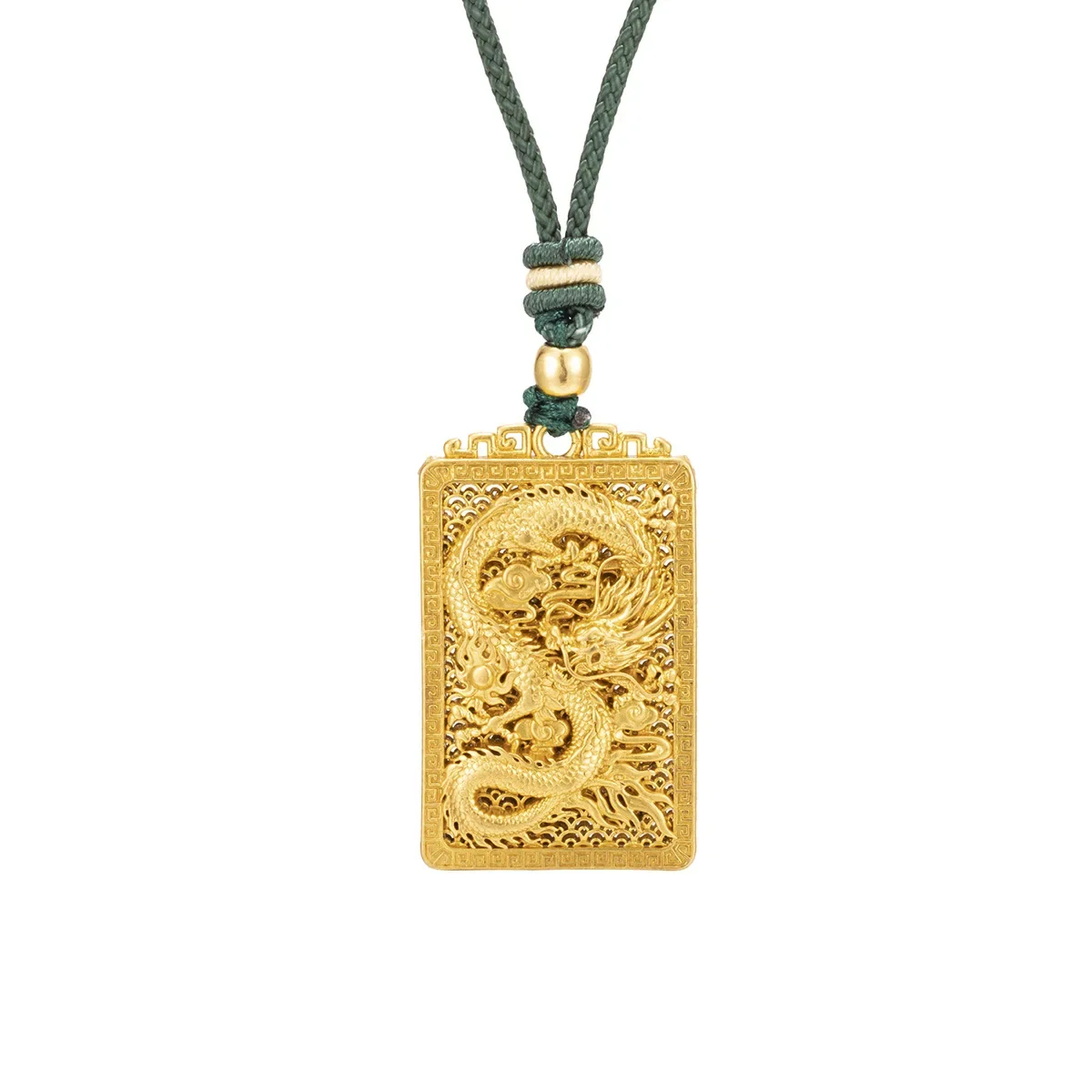 NovaGlod 9999 24K real gold dragon teng domineering pendant ancient method golden national style divine beast totem jewelry