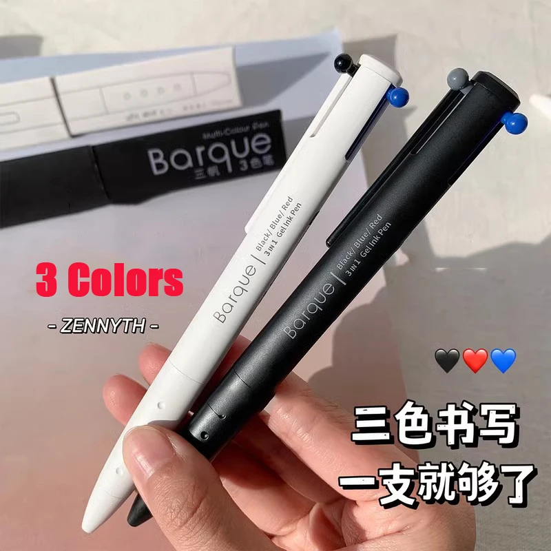 Zennyth Multi-Function Gel Pen Black/Red/Blue Ink 0.5mm 3 Colour boligrafo gel Writing Supplies For signing Making Note Homework