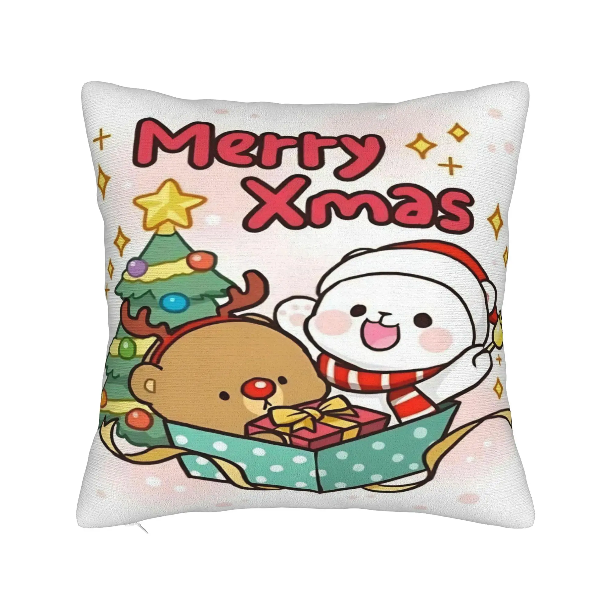 

Bubu and Dudu Merry Christmas Pillowcases Vintage Pillow Case For Office Car Home Decor Square Pillow Cover