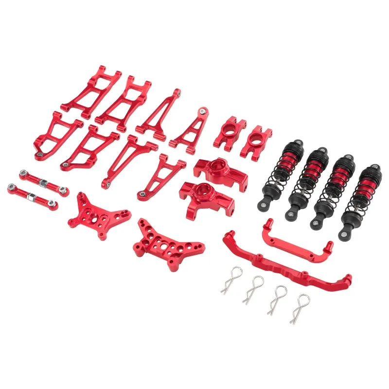 Superr-For MJX 1/14 14211 RC Car Metal Steering Cup Shock Absorber Upgrade Set Swivel Body Pillar Accessory Parts