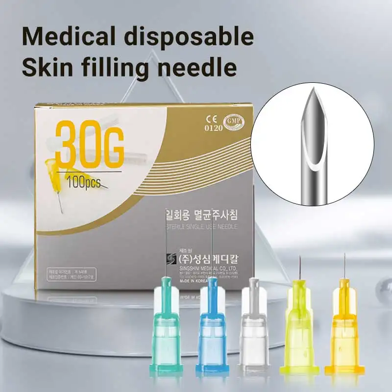 Superfine Hot Sale Sterile Disposable 30G 34G 1.5mm 2.5mm 4mm 6mm Small Irrigator Korean Sterile Painless Needle