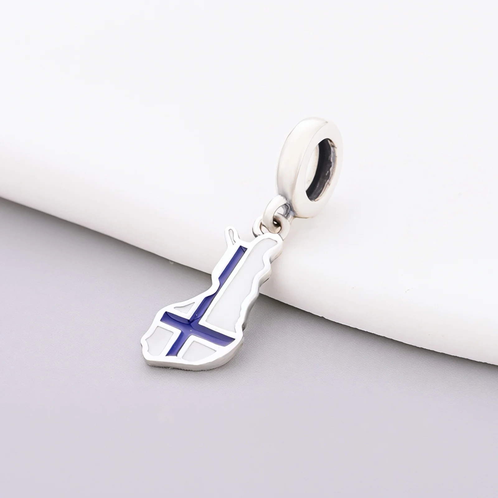 Huoonew Fit Original Pan Charm Bracelet 100% 925 Sterling Silver FINLAND Map Flag Bead For Making Country Lover Berloque DIY