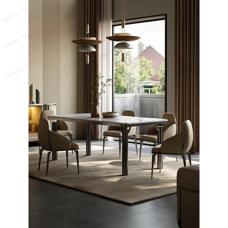 Dining table Large flat restaurant Dining table Rectangle high-end marble dining table