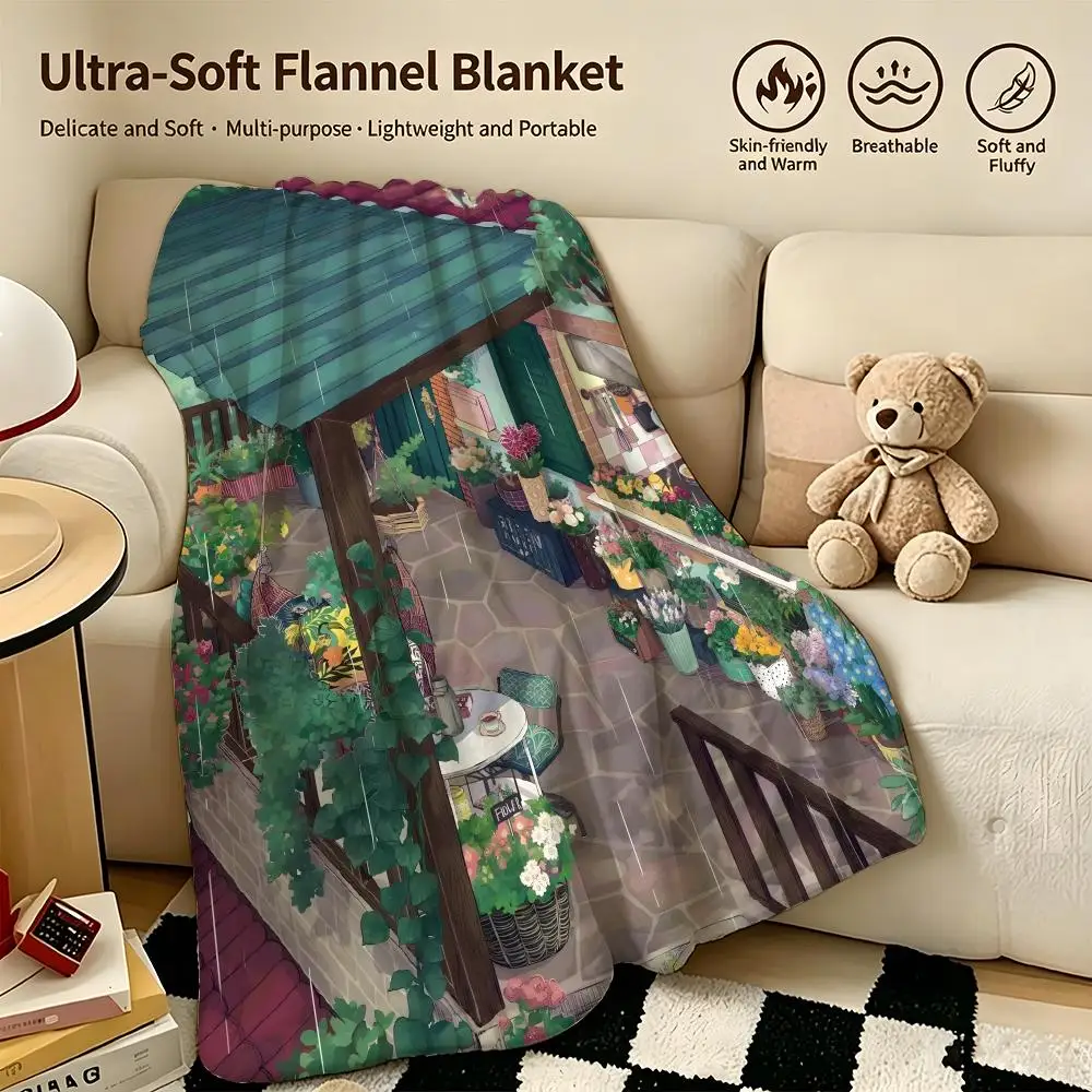celebrity L-Liya mochipanko-O Throw Warm Soft Flannel Blanket, Multi-use for Sofa Bed Camping Travel Nap