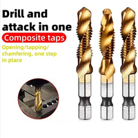 Titanium Drill Tap Combination Bit Set - Metric Thread M3 M4 M5 M6 M8 M10 Taps Tool for Screw Tapping Countersink Drilling