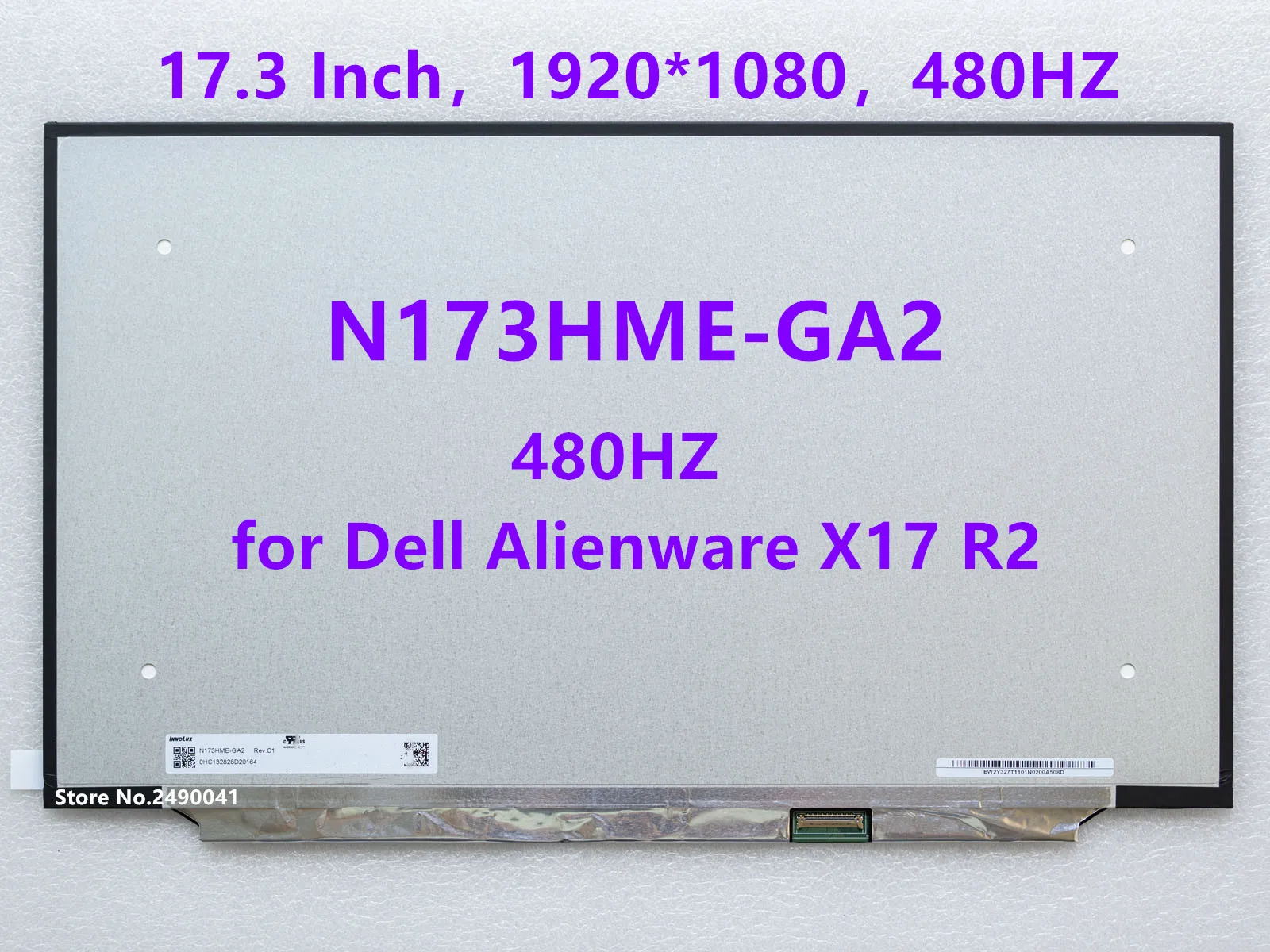 Original N173hme-ga2 480hz para Dell Alienware X17 r2 17.3 Portátil Tela Lcd 1920x1080 Painel de Exibição 40 Pinos Edp dp n 03hrm1 Novo