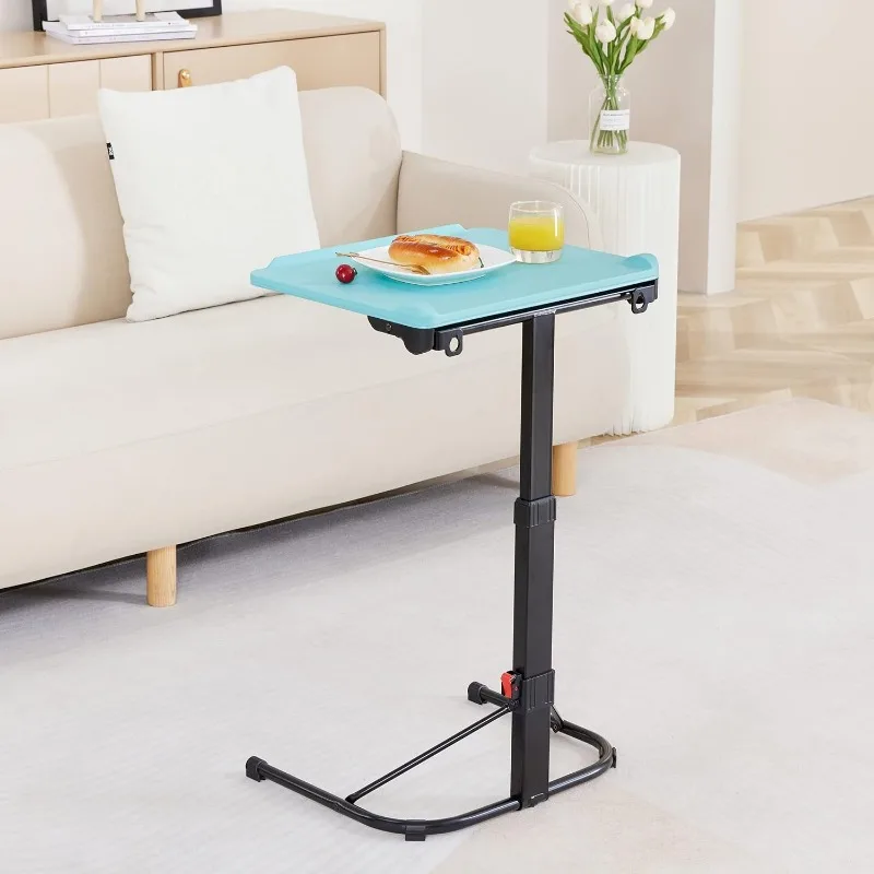 Mesa plegable con bandeja para TV, mesas de comedor para TV ajustables para comer y portátiles, montable en la pared, azul claro