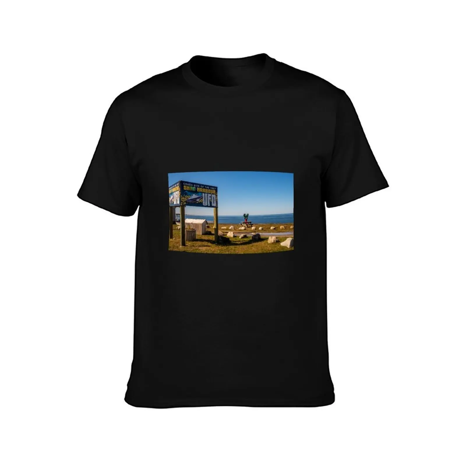 Shag Harbour T-Shirt, Summer Casual Cotton Tee, Oversized Streetwear Tops, Vintage Graphic Print, Loose Fit Short Sleeve