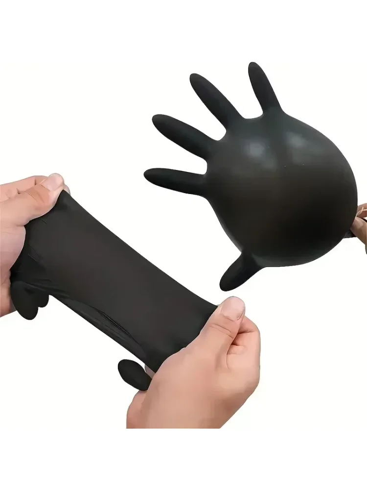 Disposable Black Nitrile Gloves Latex Free Waterproof Durable Suitable for Kitchen Food Processing Beauty SalonFamily