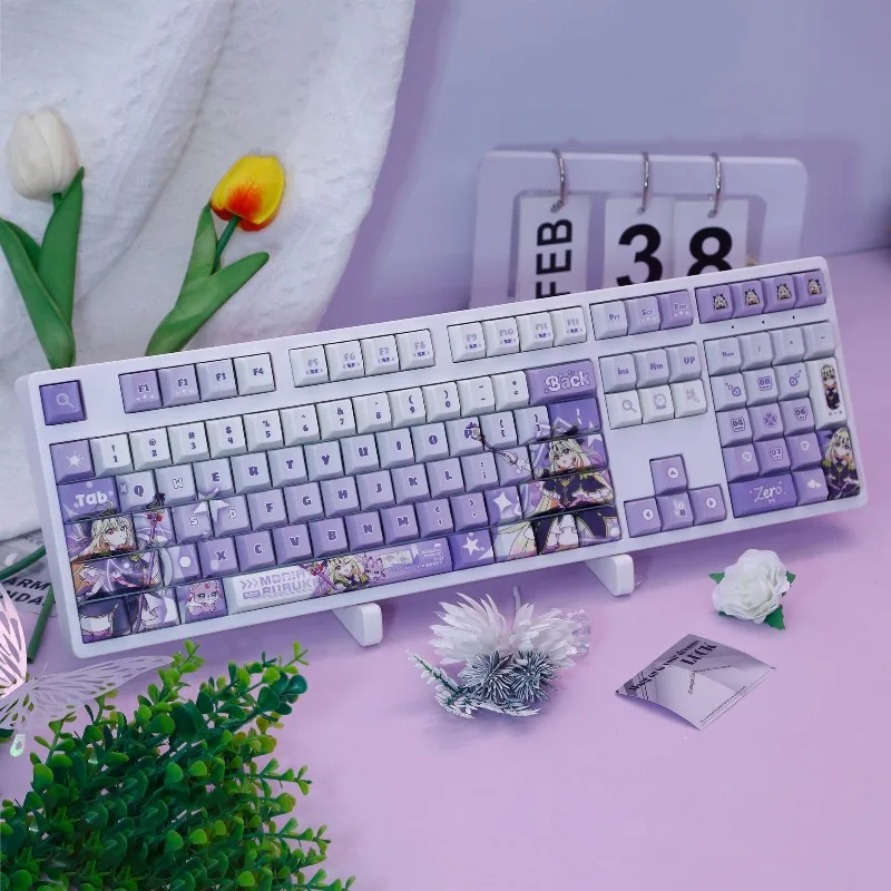 120pcs Star Detective Precure Anime Peripheral Keycaps Moria Ruruka Cartoon Theme Kawaii Mechanical Keyboard Key Caps Gift