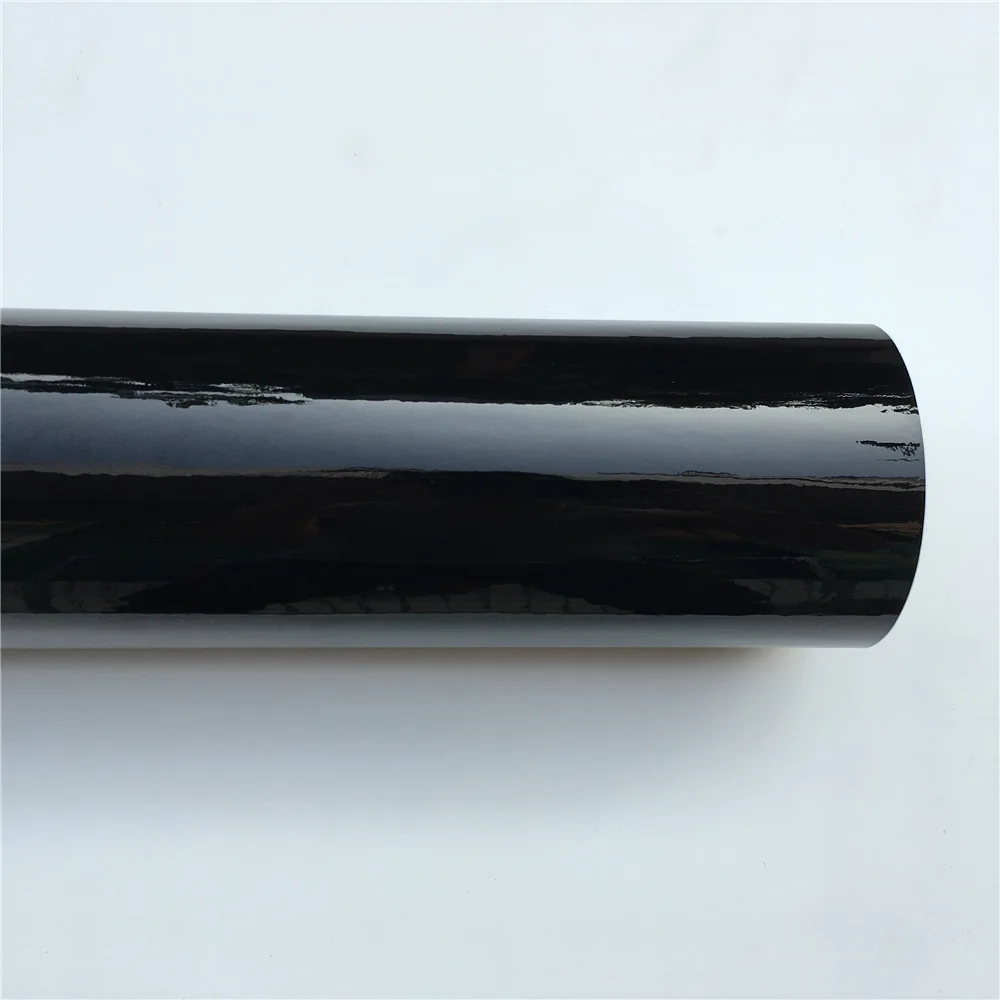 3 Layers Ultra Glossy Black Vinyl Film Wraps Foil Bubble Free Car Wrapping Size:1.52*18m