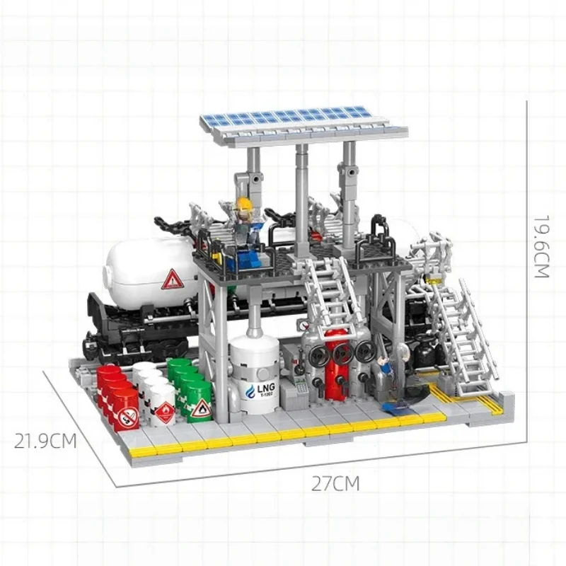 Nuevos juguetes de bloques de construcción, montaje DIY, modelo de planta química, montaje de casa, regalo de bloques de construcción