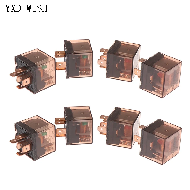 10pcs Waterproof Automotive Relay Socket DC 12V 24V 5Pin 80A 100A Car Relay SPDT Auto Relays Control Switch With Relay Socket