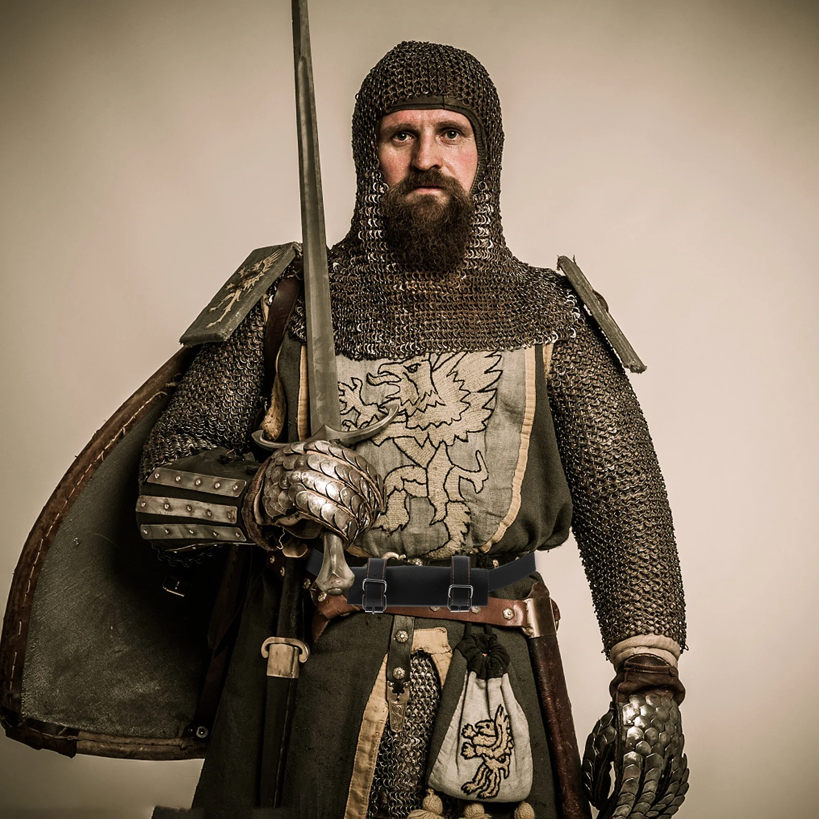 

Medieval Sword Belt Adjustable Waist Holder Sword Strap Ideal for Cosplay Halloween Medieval Belt