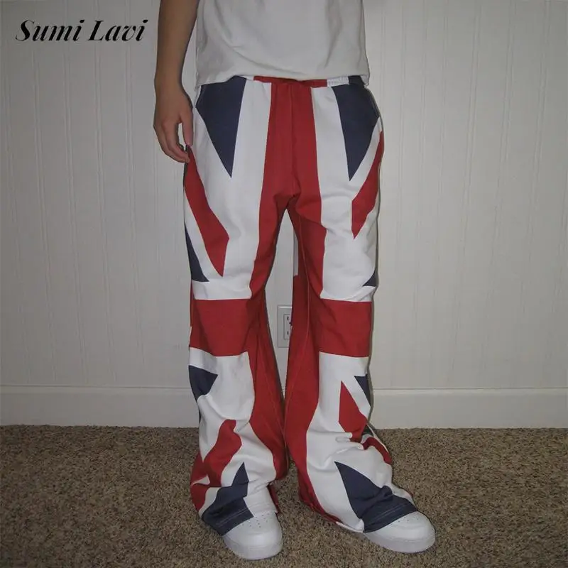 

Casual Baggy Trousers Mens 2026 Spring Fall Fashionable Loose Straight Pants For Men Daily Leisure Printed Bottoms