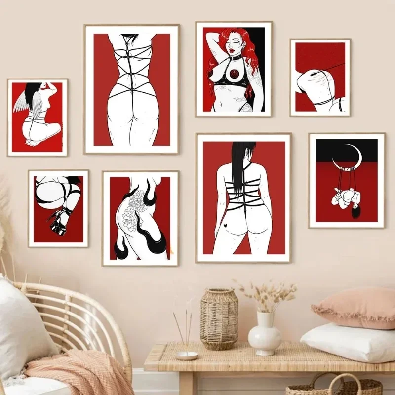 Goth Satanic Canvas Painting Poster Wall Art Picture Cinema Room Home Bedroom Decoration ﻿