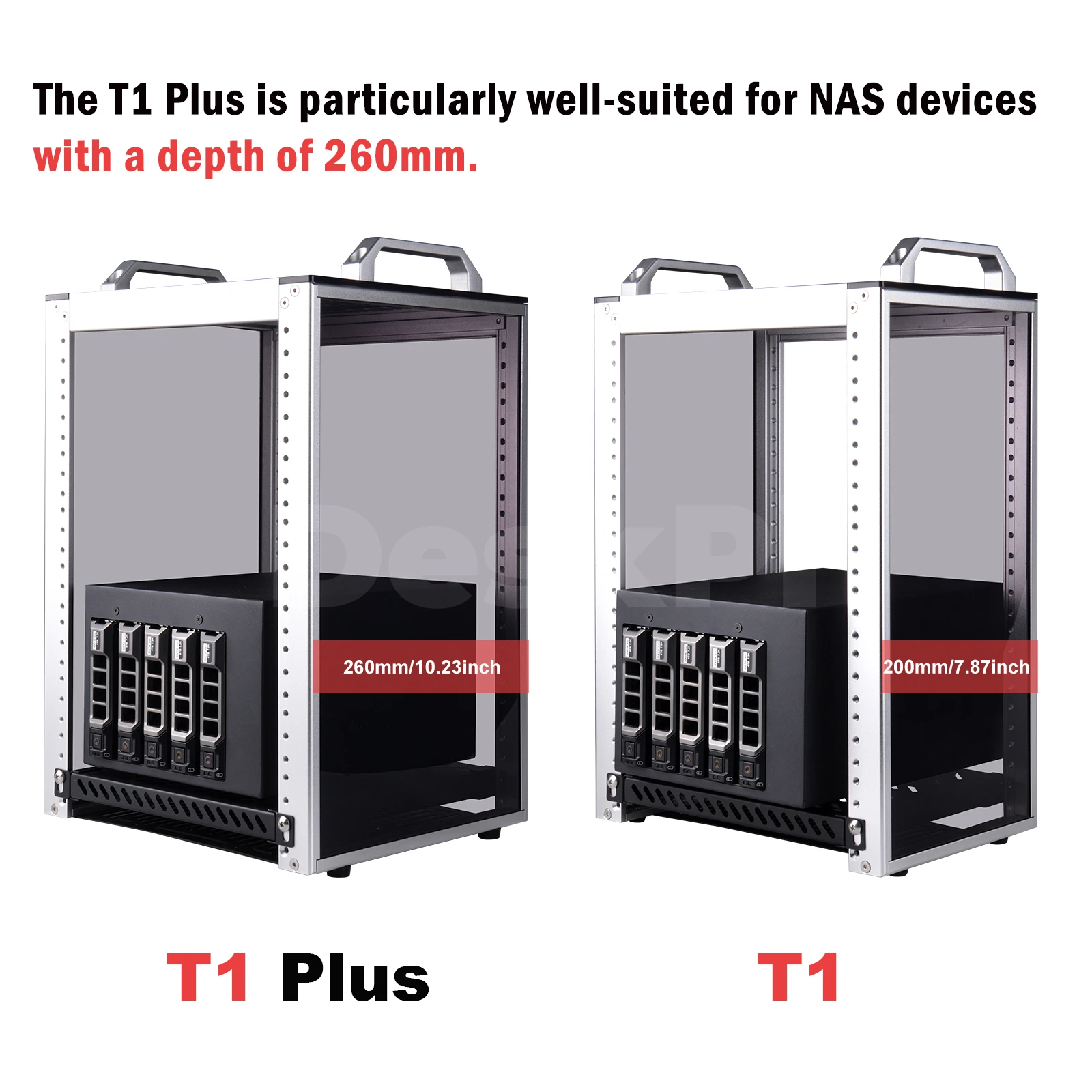 DeskPi RackMate T1-Plus 랙마운트, 네트워크, 서버, 오디오 및 비디오 장비용 10인치 8U 서버 캐비닛