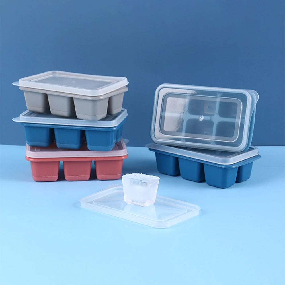 Summer Silicone Ice Cube Mold Soft Bottom Color Multi-Choice Cube DIY Ice Cake Tray Box Kitchen Utensils Supplies