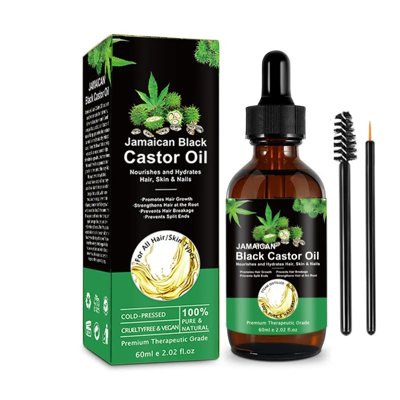 Huile de ricin noir jamaïcain huile essentielle de Massage d'huile de ricin noir jamaïcain biologique naturelle