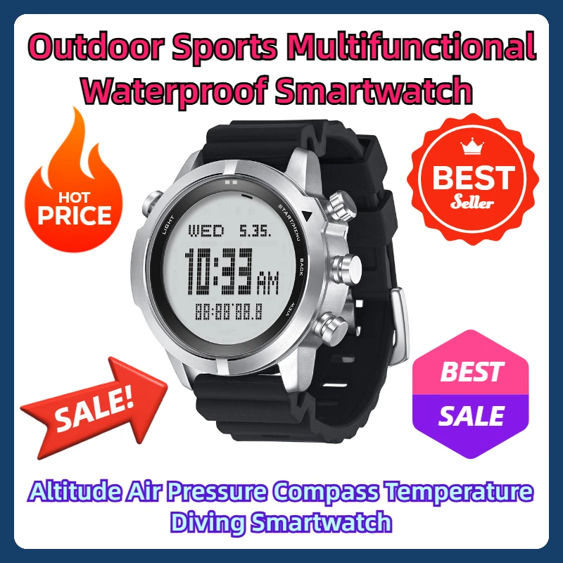 

Altitude Air Pressure Compass Temperature Diving Smartwatch Outdoor Sports Multifunctional Waterproof Smartwatch