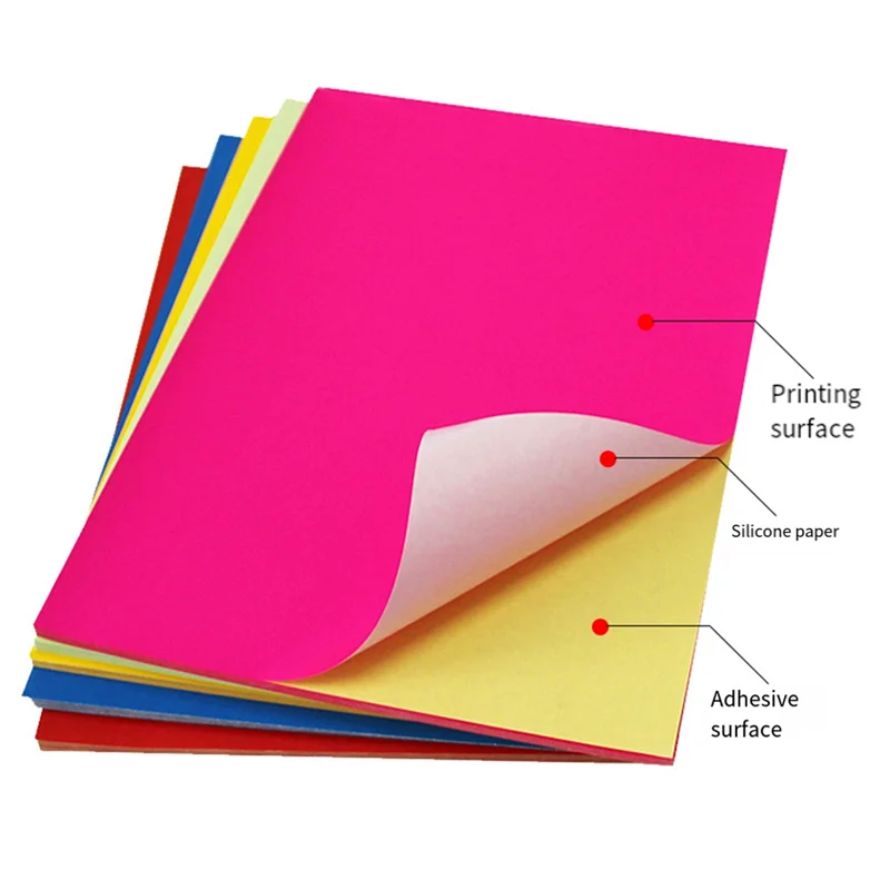 AEE7-A4 Sticker Paper -A4 Sticker Labels 8.27X11.69 Inch For Laser/Inkjet Printers For Office School